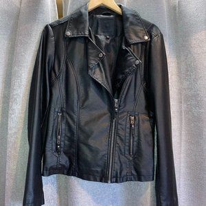 Max Studio Black (Faux) Leather Jacket